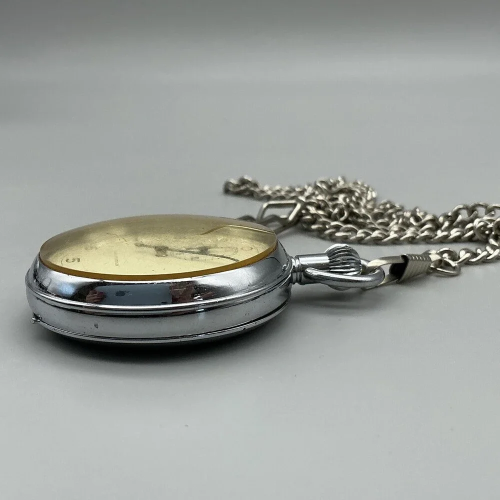 Vintage A.R. & J.E. Meylan Stop Watch Men 50mm 208A Mechanical Chain